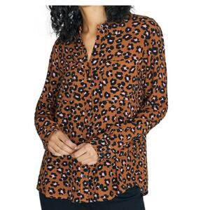 SANCTUARY Monday to Sunday Animal Print Button-Up Shirt  // S